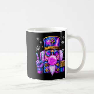 Lila nötknäppare som blåser bubbelgummi söt jul kaffemugg