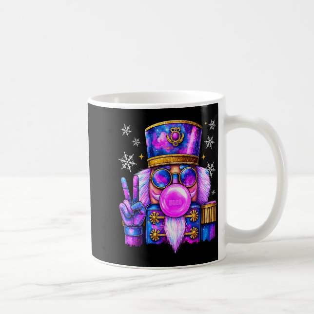 Lila nötknäppare som blåser bubbelgummi söt jul kaffemugg (Höger)