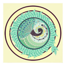 Lila Nouveau Peacock Art Poster