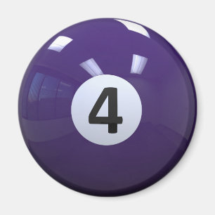 Lila nr 4 miljarder Bassäng Boll Magnet