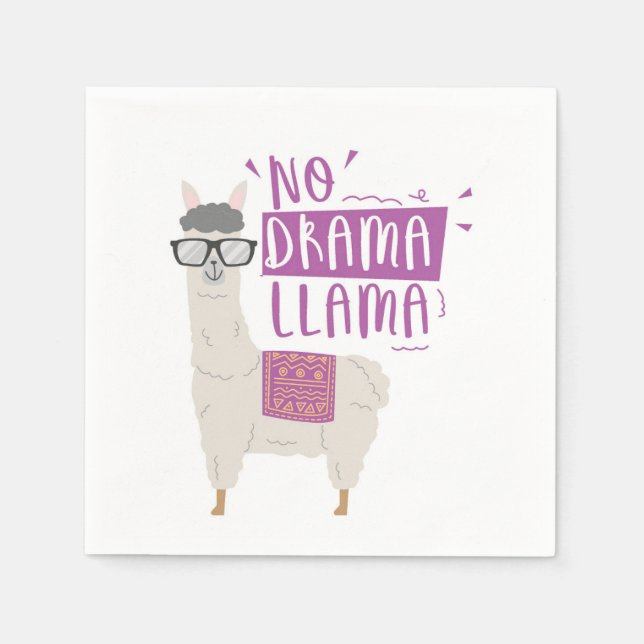 Lila nr Drama Llama Pappersservett (Framsidan)
