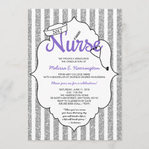 Lila Nurse studenten RN-pinningsceremonin party Inbjudningar