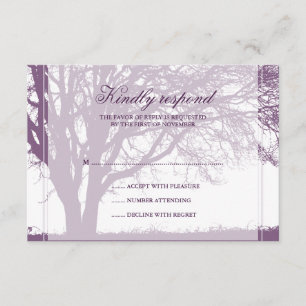 Lila Oak Fall Wedding Responcard Card OSA Kort
