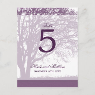 Lila Oak Träd Fall Wedding Bordsnummer