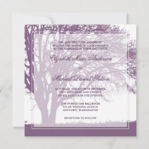 Lila Oak Träd Fall Wedding Inbjudningar