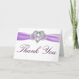 Lila Oändlighet Hjärtan Tack Kort