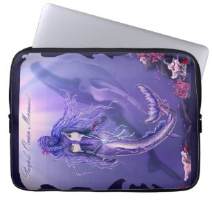 Lila Ocean Sjöjungfru Mouse Pad Laptop Fodral