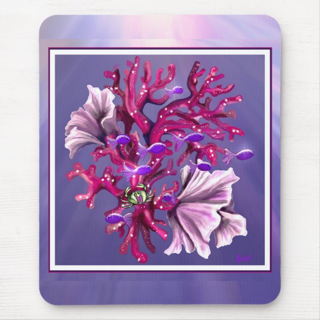 Lila Ocean Sjöjungfru Mouse Pad Musmatta (Framsidan)