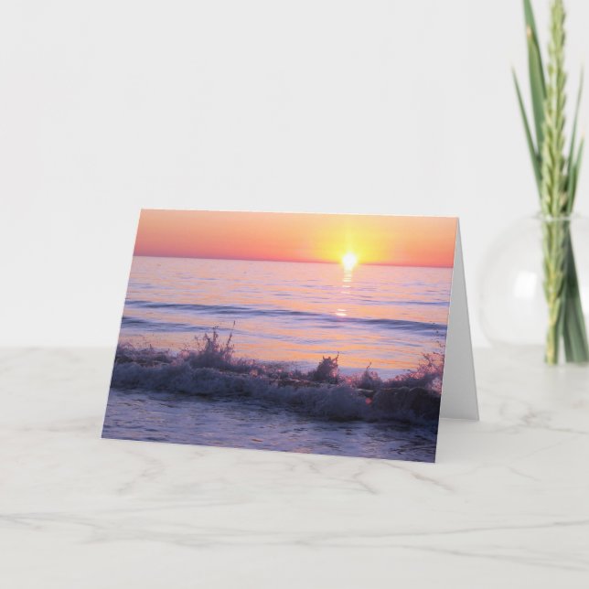 Lila Ocean Sunset Card Kort (Framsida)