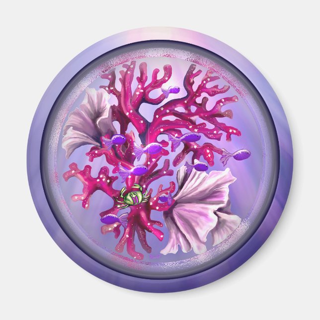 Lila Oceanens Sjöjungfru Magnet (Framsidan)