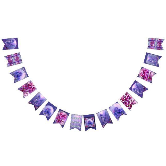 Lila Oceanens Sjöjungfru Vimplar (Alla)