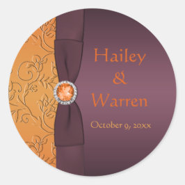 Lila och 1,5-tumsfack för tangerin-diameter runt klistermärke