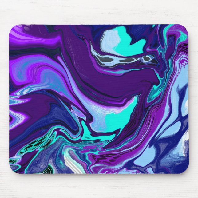 Lila och Abstrakt Digital Fluid Art Musmatta (Framsidan)