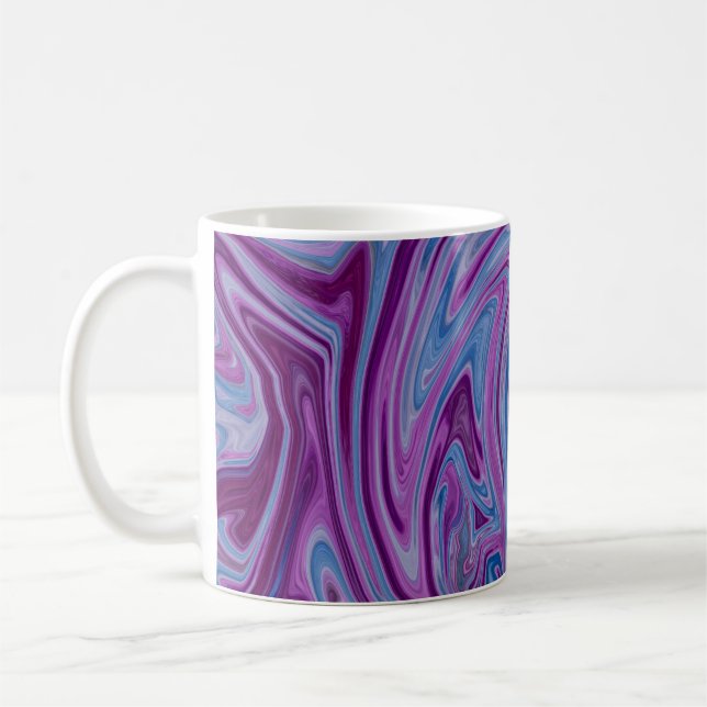 Lila och abstrakt kaffemugg (Vänster)