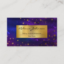 Lila och Affärskortet Guld Glitter Visitkort