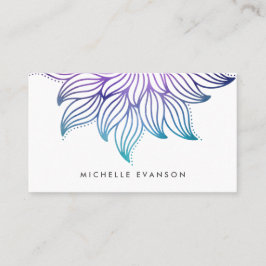 Lila och akvatisk vattenfärgsgradient Blommigt Man Visitkort