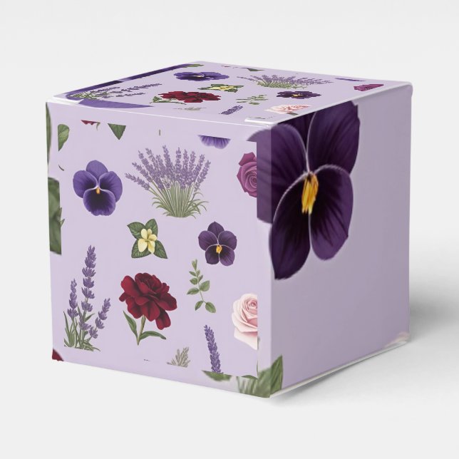 Lila och andra färg-Blommönster Presentaskar (Framsidan Sidan)