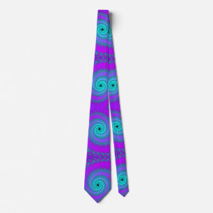 Lila och Aqua Blue Fractal Spiral Slips
