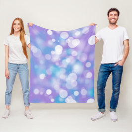 Lila och Aqua Bokeh Party Ljus Fleecefilt