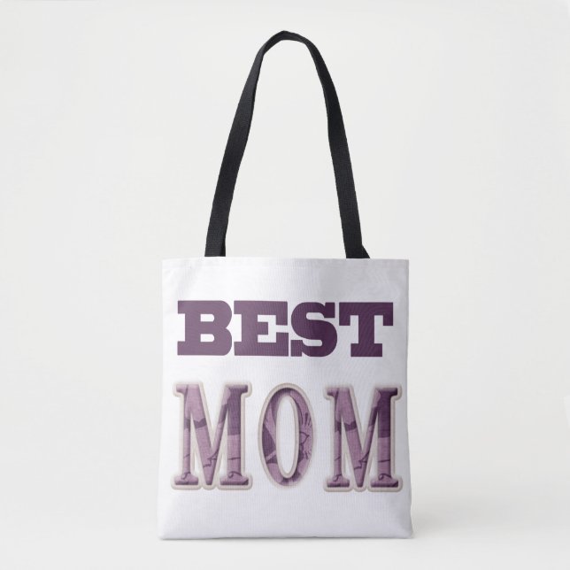 Lila och bästa Mamma-design Tygkasse (Framsida)