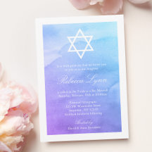 Lila och Bat mitzvah av skalvattenfärg