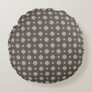 Lila och Beige Polka dots Round Pillow Rund Kudde