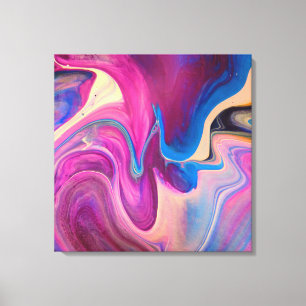 Lila och blå akrylmålning canvastryck