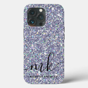 Lila och blå Glitter-Anpassningsbarna Monogram och