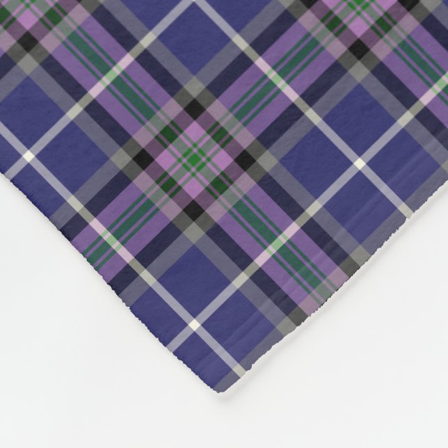 Lila och blå Klan Alexander Tartan Fleecefilt (Hörn)