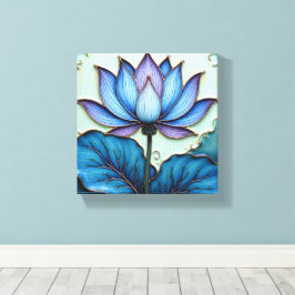 Lila och blå lotus canvastryck