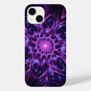Lila och Blå Neon Mandala Mobilskal - Glödande