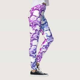 Lila- och blå Rockface Leggings