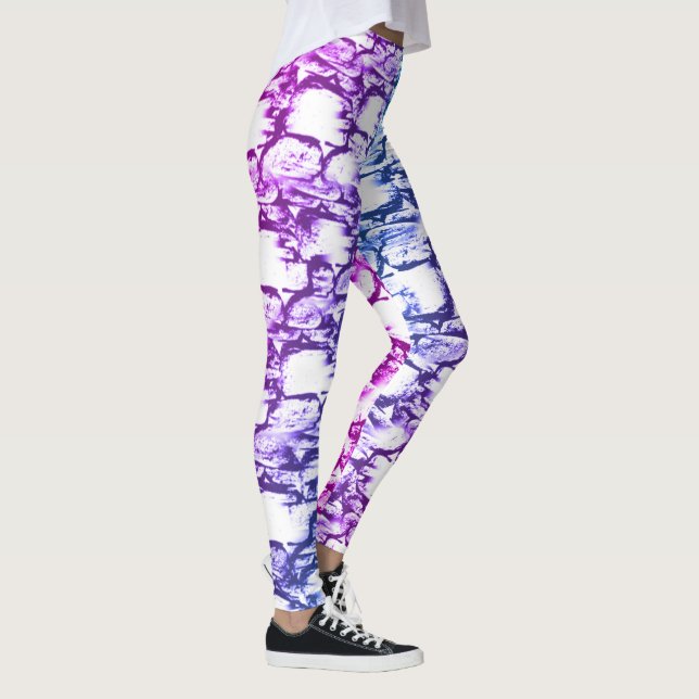 Lila- och blå Rockface Leggings (Höger)
