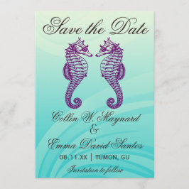 Lila och blå sjöhäst Spara datum Spara Datumet