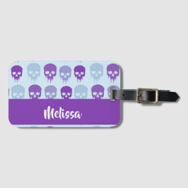 Lila och blå smälter döskallar mönster bagagebricka