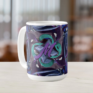 Lila och blå trålar kaffemugg