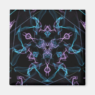 Lila och blå triangel Mandala Magnet