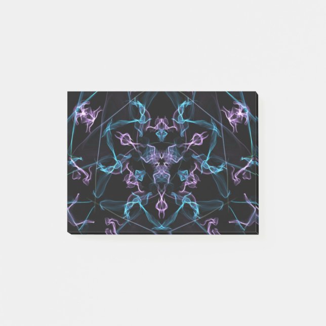 Lila och blå triangel Mandala Post-it Block (Framsida)