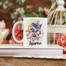 Lila och blå vattenfärg Blommigt av Hummingbird Co