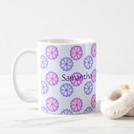 Lila och Blåa blommor Kaffemugg