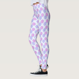 Lila och Blåa blommor Leggings