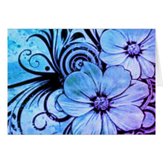 Lila och Blåa blommor OBS Kort