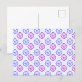 Lila och Blåa blommor Vykort