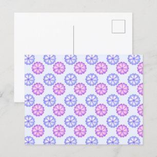 Lila och Blåa blommor Vykort