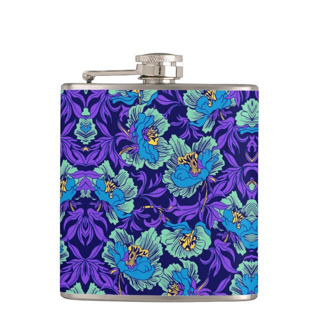 Lila och Blåa blommor William Morris Fickplunta (Framsidan)