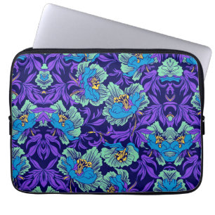 Lila och Blåa blommor William Morris Laptop Fodral