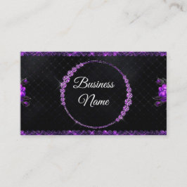 Lila och Black Glitter Rhinestone Beauty Visitkort