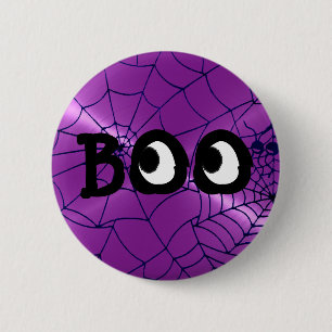 Lila och Black Halloween Boo Eyebulltons Button Knapp