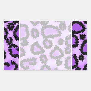 Lila och Black Leopard Skriv ut Mönster. Rektangulärt Klistermärke