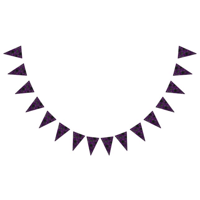 Lila och Black Ro Gothic Bröllop Bunting Vimplar (Alla)